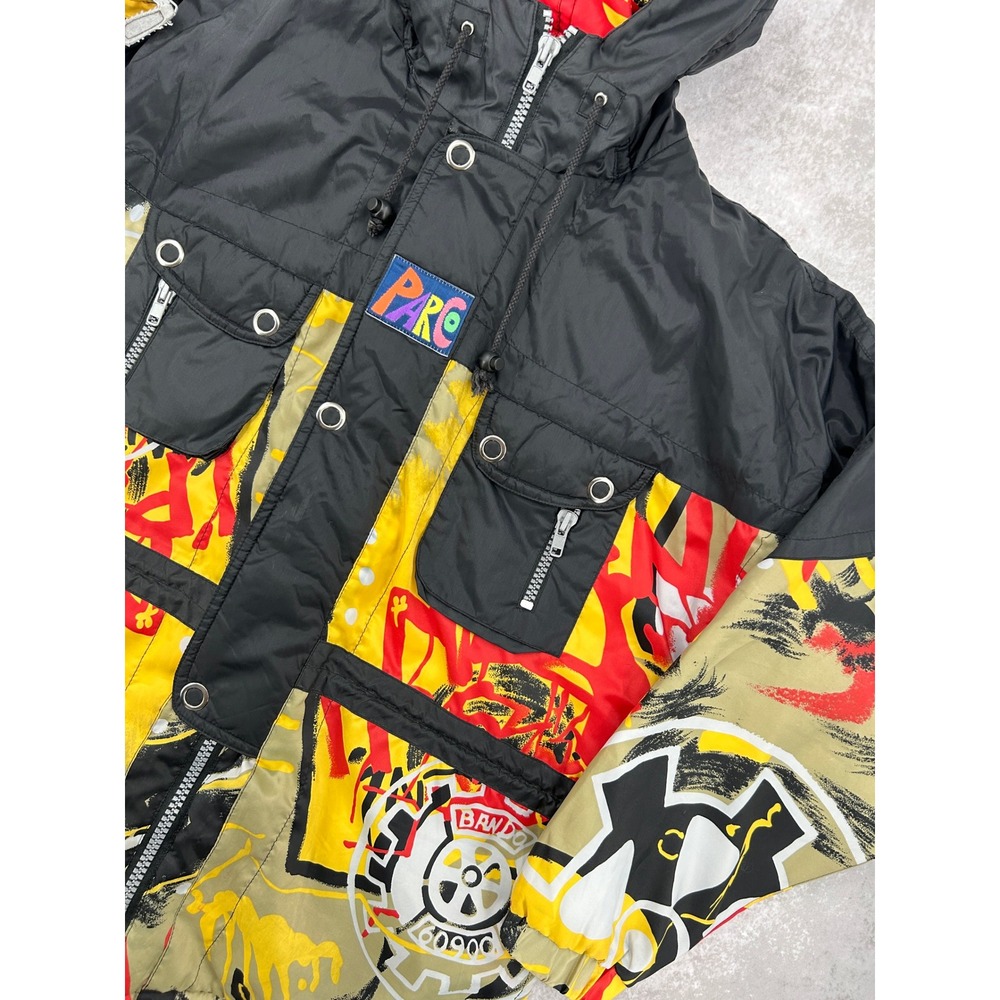 Vintage Parco Sportswear Hooded Graphic Print Jacket Mens Sz L